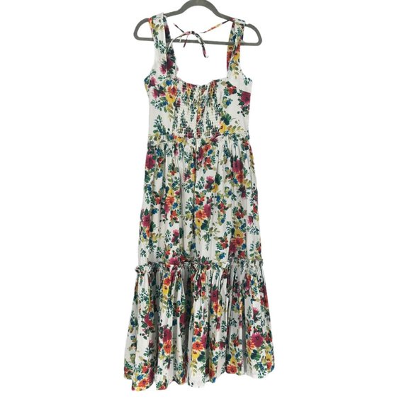 Cara Cara Claire Tiered Floral Pattern Dress in Ivory Bouquet - Picture 3 of 12